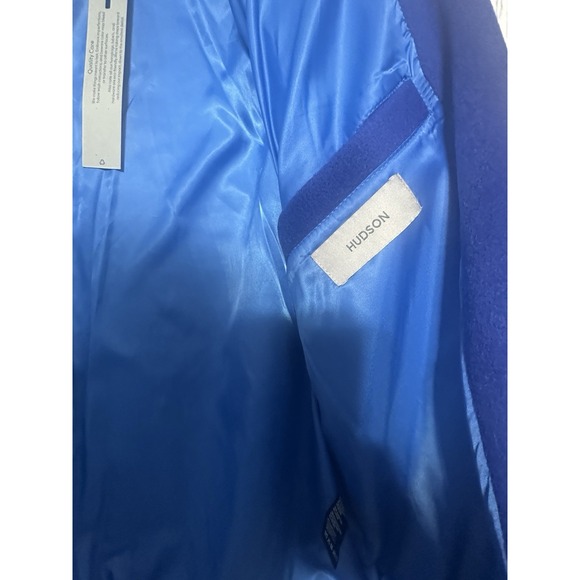 Hudson Jeans Varsity Bomber Jacket Royal Blue Wool Blend Men's Medium NWT $248 - Picture 6 of 8